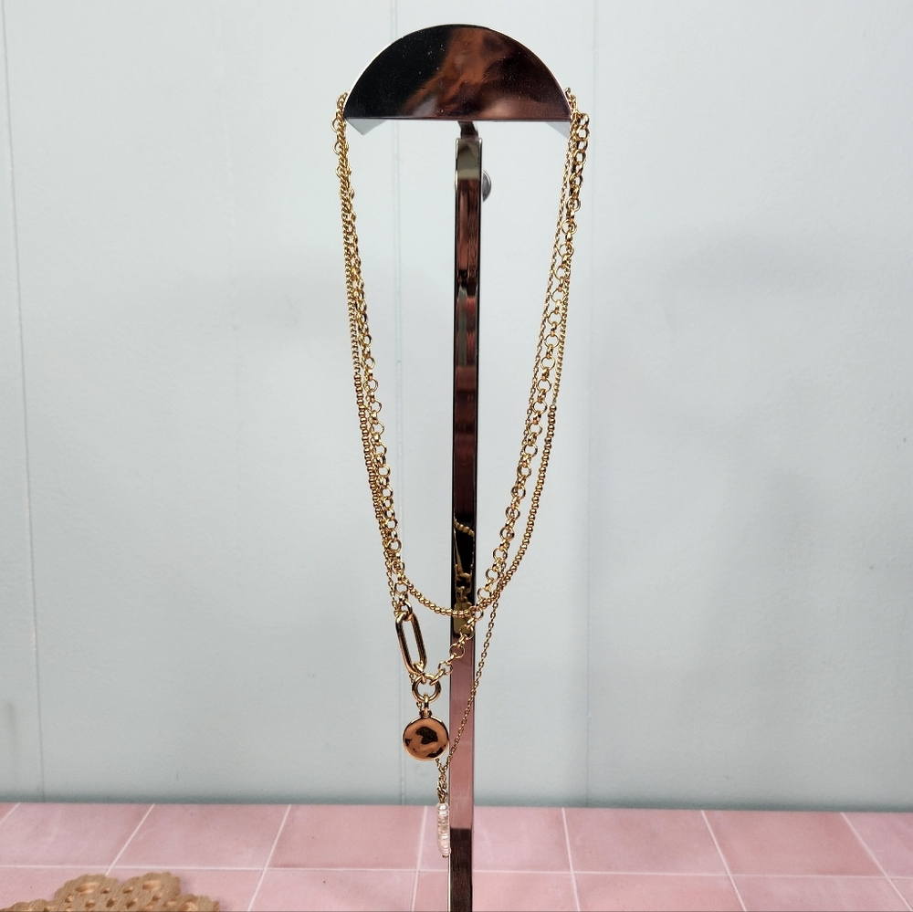 J. Crew Gold Triple Strand Necklace